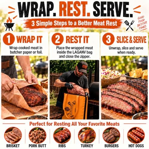 BBQ Blanket for Resting Meat 21 in, Odor-Resistant Meat Resting Bag - Image 7