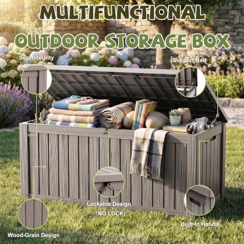 DRATO 310 Gallon Deck Boxes Outdoor Waterproof Large Outside Storage Box - Image 5