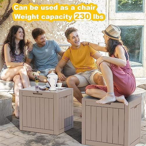 30 Gallon Waterproof Outdoor Storage Box,Resin Deck Box,Lockable Outside Storage Box Container for Patio Furniure,Garden Tools (30 Gallon,Grey) - Image 3
