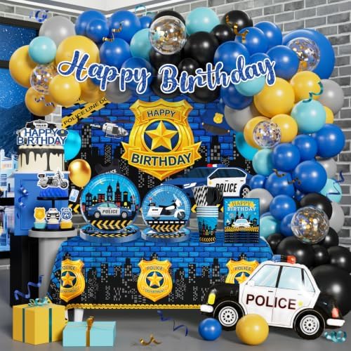 Police Birthday Party Decorations, All-in-One Decor Set for 25 Guests by Unknown