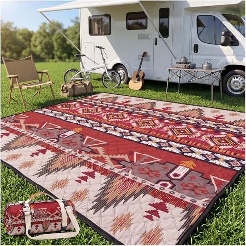 Waterproof Picnic Blanket Outdoor Camping Beach Mat Outside Rug Tent Floor Carpet Extra Large Foldable Sandproof Car Essential Roadtrip Gadget Rv Accessories Glamping Gear Must Haves Hiking Stuff Gift by genovega