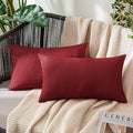 MIULEE Decorative Outdoor Pillow Covers Christmas Lumbar 12x20 Wine Red by MIULEE