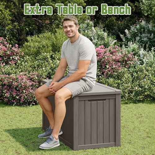 Outdoor Storage Waterproof Deck Box for Patio (200 Gallon, Grey) - Image 4