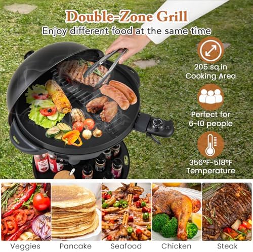 1200W Electric Grill Outdoor, Portable Removable Stand BBQ Grill - Image 5
