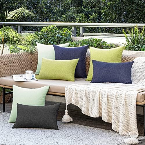 MIULEE Decorative Outdoor Pillow Covers Waterproof 20x20 Navy - Image 6