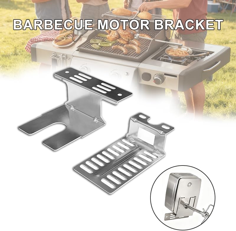 Rotisserie Motor Bracket Set, Stainless Steel BBQ Grill Replacement Parts, Stable Barbecue Rotisserie Accessory Kit for Backyard Patio Outdoor Camping Cooking - Image 6