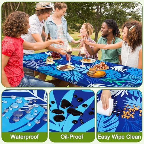 Picnic Table and Bench Cover Set, Waterproof Fitted Elastic Cloth - Image 4