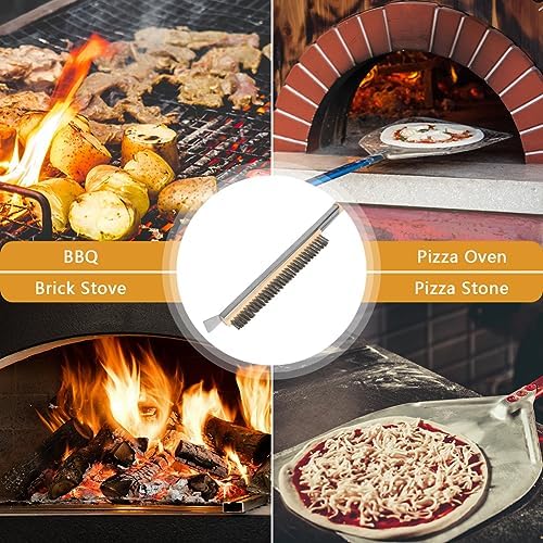 Aolso Pizza Oven Brush, 26" Brush and Stainless Steel Scraper for Pizza Stone, BBQ Grill Cleaning Brush Non Scratch Heat Proof Stainless Steel Bristles with Screwdriver for Pizza Oven Accessories - Image 7