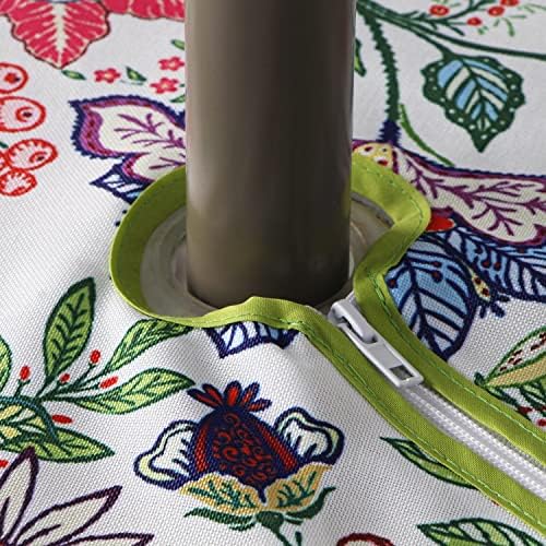 EHouseHome Outdoor and Indoor 60inch Round Tablecloth with Umbrella Hole and Zipper, Waterproof Zippered Patio Cloths, Spring/Summer Table Covers for Backyard Circular Table/BBQs/Picnic - Image 4