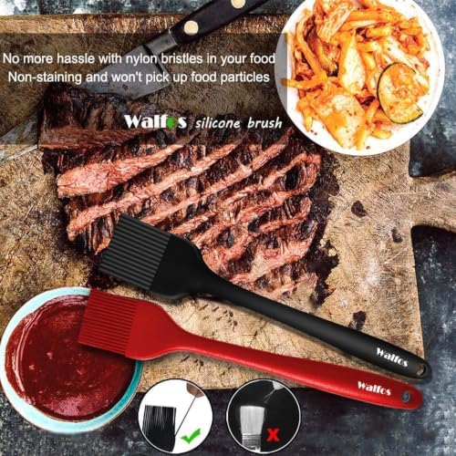 Walfos Pastry Brush, 600℉ Heat Resistant Silicone Basting Small Brush For Baking Cooking BBQ Kitchen king, Desserts, BPA Free&Dishwasher Safe - Image 5