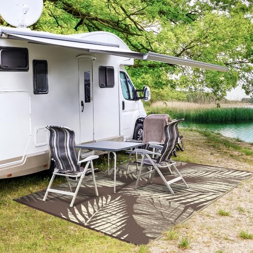 GENIMO Outdoor Rug, Waterproof Plastic Rugs for Patio, 6'x9' Cocoa Beige - Image 5