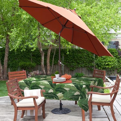 LVTXIII Rectangle Outdoor Tablecloth with Umbrella Hole and Zipper, Water-Repellent 60 x 84 Inch Patio Table Cover for Picnic, Garden, Backyard Dining, Swaying Palms Green - Image 6