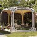 East Oak Screen House Tent Pop-Up, Portable Screen Room Canopy Instant Screen Tent 12 x 12 FT with Carry Bag for Patio, Backyard, Deck & Outdoor Activities, Beige by EASTOAK