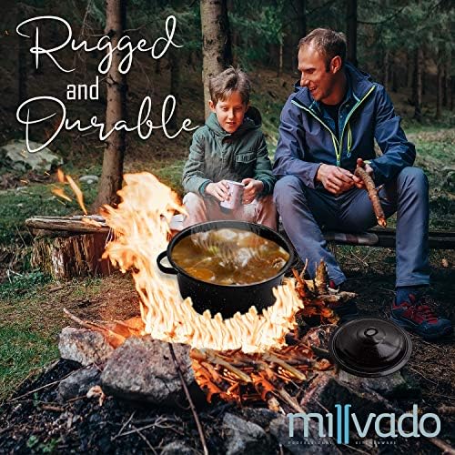 Millvado Granite 12 Qt Stockpot, Nonstick Soup Pot With Lid, Speckled Enamel Ware Cookware, Large Stock Pot For Boiling and Cooking, Big Granite Cooking Pot for Stovetop, Campfire, Outdoor Stove - Image 4