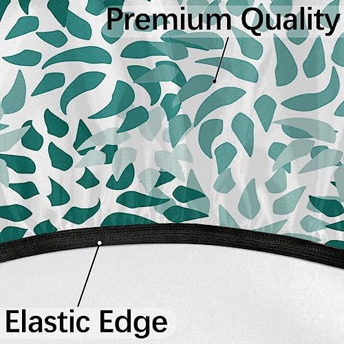 Fitted Round Tablecloth with Umbrella Hole and Zipper Abstract Nature Outdoor Elastic Table Cloth 45"-56" Oil-Proof Waterproof Green Nature Patio Table Cover for Picnic Party - Image 4