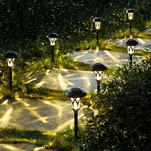 GIGALUMI Solar Pathway Lights Outdoor, Metal Glass & ABS Landscape Lights - Image 6