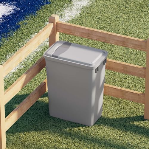 Dowell 2 Pack 35Qt Wastebasket Trash Container, 9Gal, Plastic, Stackable, for Kitchen/Bathroom/Office, H18 - Grey (2Pack, 35 QT) - Image 7