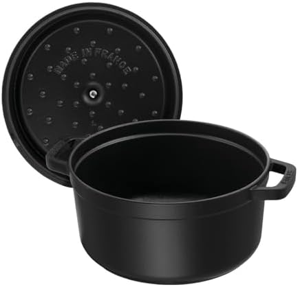 STAUB Cast Iron Roaster/Cocotte, Round, 22 cm, 2.6 L, Black - Image 4