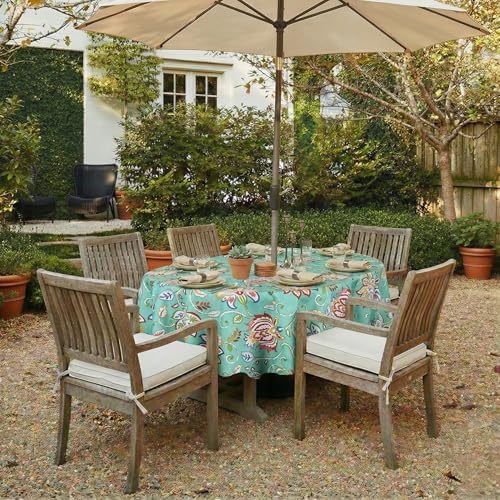 EHouseHome Outdoor Indoor Tablecloth with Umbrella Hole for Oval Table,Waterproof Patio Table Cloths, Spring/Summer Table Covers with Zipper for Backyard Circular Table/BBQs/Picnic,60 x 84 inches - Image 2