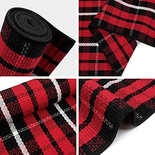 OJIA Christmas Door Mats Outdoor Rug 3'x5' Red Plaid Rug Front Porch Rug - Image 5