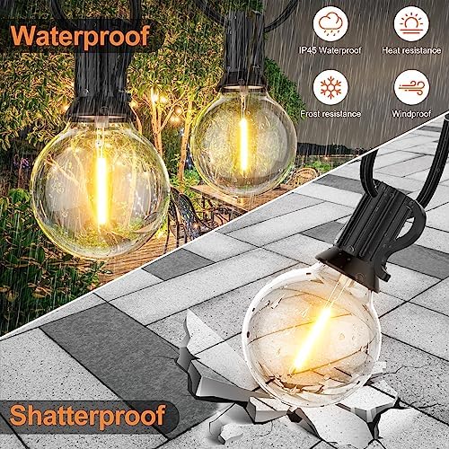 GPATIO 120FT Outdoor String Lights, Waterproof Patio Lights with 64 Hanging Lights Globe G40 Bulbs, 2700k Shatterproof for Backyard Outside Decor - Image 5
