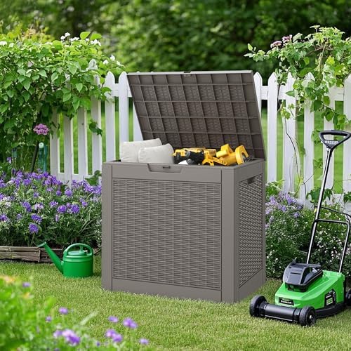 KAMABOKO Outdoor Storage Box, 34 Gallon Deck Box Outdoor Waterproof Small by KAMABOKO