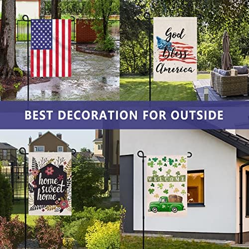 YEAHOME Garden Flag Stand Holder, Premium Yard Flag Holder Weather-Proof Metal Powder-Coated Flagpole for American Flag, Christmas Garden Flag, Outdoor Garden Decor Decoration - Image 7