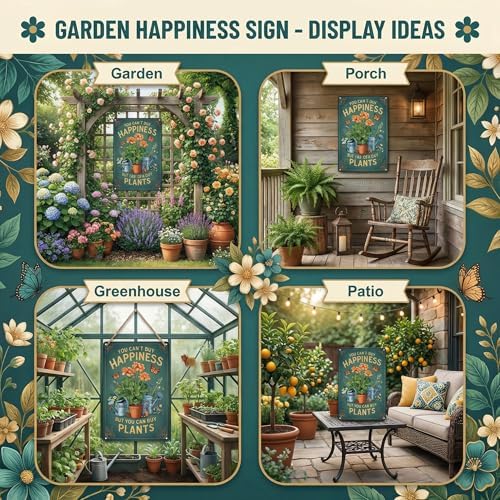 Funnysign Garden Gifts You Can't Buy Happiness But You Can Buy Plants Vintage Tin Sign for Home Garden Patio Yard Decor 8 X 12 Inch(3982) - Image 3