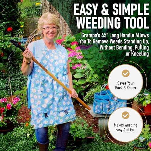 Grampa's Weeder Original Stand Up Weed Puller Tool with Bamboo Long Handle - Image 5