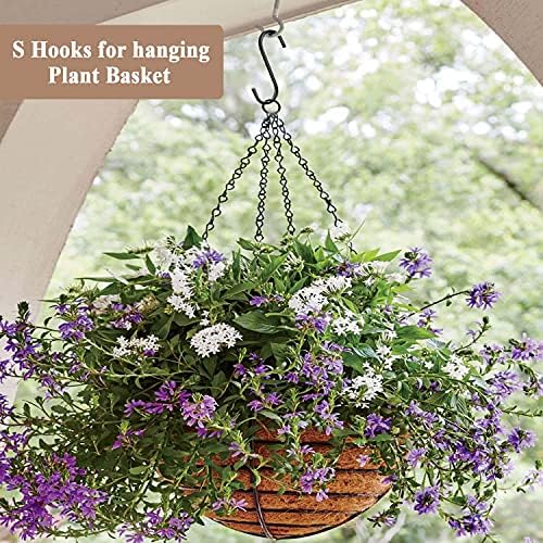 ESFUN 30 Pack 3.7 inch Length S Hooks Black Steel S Shaped Hooks for Hanging Jeans Pans Pots Plants Bags Towels Kitchen Closet Hooks Hanger, Fit the Rod Dia Less Than 1.2 inches - Image 5