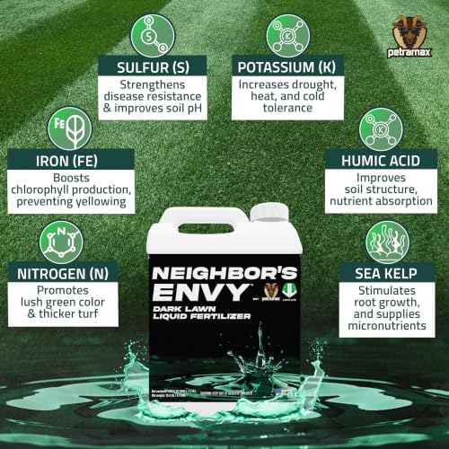 PetraMax Neighbor’s Envy Grass Fertilizer for Lawn, (16,000 sq ft, 1 Gal) - Image 4