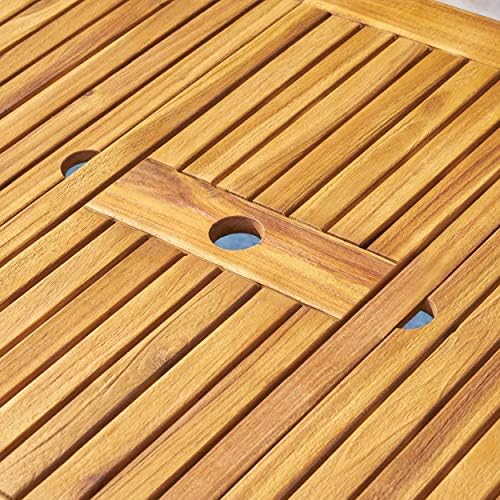 Christopher Knight Home Eric Outdoor Expandable Acacia Wood Dining Table, Natural Finish - Image 4
