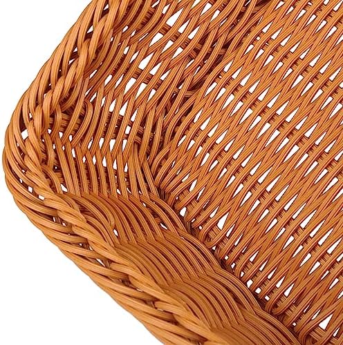 3 PCS 16 Inch Wicker Bread Basket, Woven Serving Basket, Tabletop Food Serving Basket for Restaurant, Bakery, Family Party, Hotel Serving, Fruits, Vegetables and Snacks, Brown, by GNIEMCKIN - Image 3