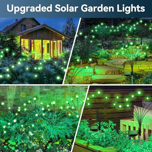 Solar Garden Lights Outdoor Waterproof, 2 Pack 16 LED Swaying Firefly Lights Outdoor Decor Light for Pathway Party Christmas Decoration, Unique Gifts for Women, Green - Image 5