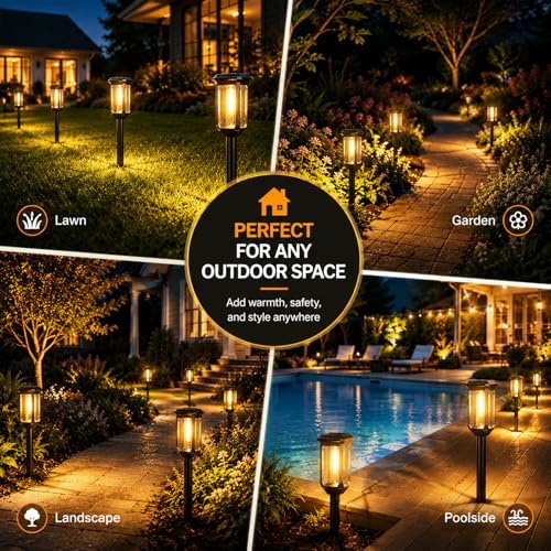 Tenmiro Solar Pathway Lights Outdoor 4 Pack, Bright Solar Garden Lights - Image 7