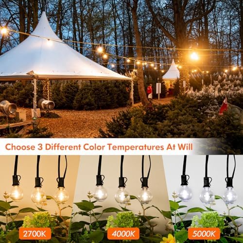 25FT LED Outdoor String Lights with Dimmable 3 Color Lights with Remote - Image 2
