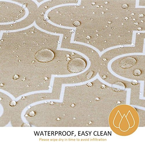 ColorBird Elegant Moroccan Outdoor Tablecloth Waterproof Spillproof Polyester Fabric Table Cover with Zipper Umbrella Hole for Patio Garden Tabletop Decor (60 x 84 Inch, Zippered, Khaki) - Image 3