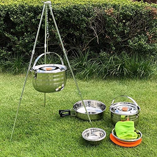 CAMPINGMOON Camping Cookware Set Stainless Steel Outdoor Nesting Cooking Mess Kit Pots Pans Bowls with Storage Carrying Tote Bag - Image 5