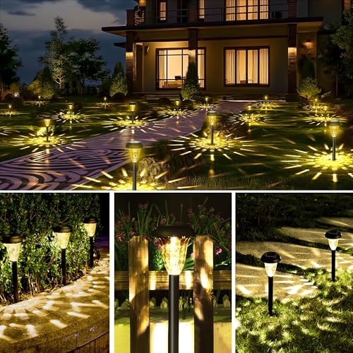 GIGALUMI Solar Lights Outdoor Waterproof Pathway Lights, 16 Pack Warm White - Image 3