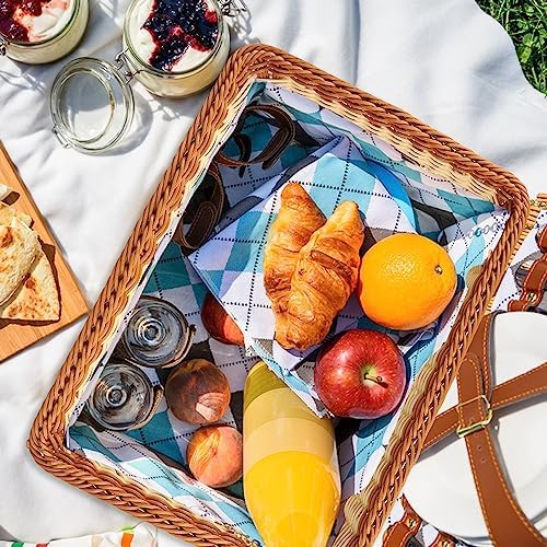 3 PCS 16 Inch Wicker Bread Basket, Woven Serving Basket, Tabletop Food Serving Basket for Restaurant, Bakery, Family Party, Hotel Serving, Fruits, Vegetables and Snacks, by GNIEMCKIN - Image 5