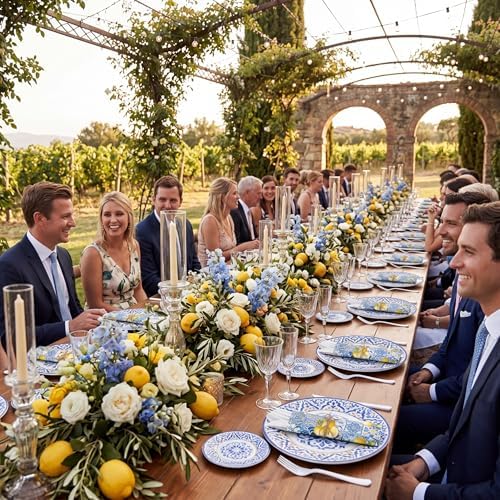 200 Pcs Capri Lemon Party Supplies for 50 Guests Disposable Set - Image 5