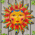 Metal Sun Flower Wall Decor,12.87 inches Sun Wall Art Hanging Decoration for Indoor and Outdoor, Garden Farmhouse Yard Patio Fence Living Room Bedroom Decor by Daogtc