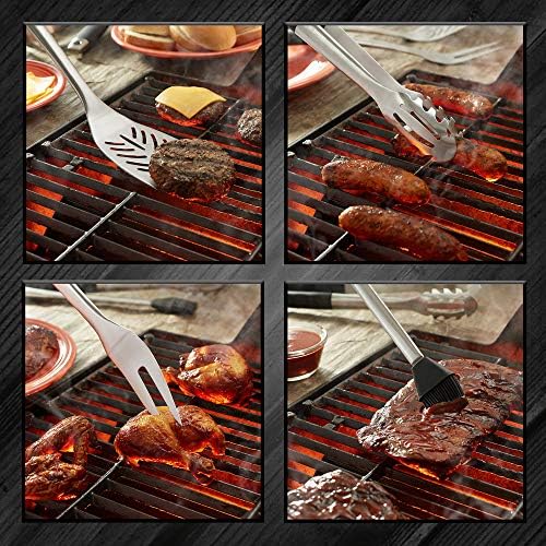 Pure Grill 4-Piece Stainless Steel BBQ Tool Utensil Set - Professional Grade Barbecue Accessories - Image 7