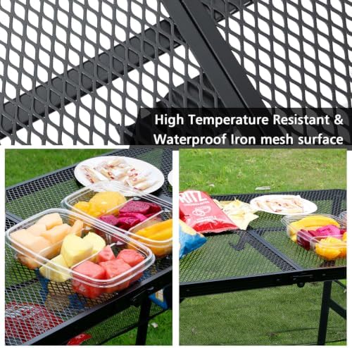 JOUYEK Camping Table, 2x1.3 FT Portable Folding Grill Table - Image 5