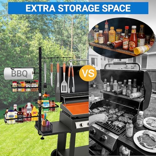 Griddle Caddy Organizer for Blackstone Griddles/Prep Cart, Grill Utensil Condiment Caddy with Paper Towel Holder, Outdoor Kitchen Grill Accessories Organizer for Camping RV Patio, Gifts for Men, Dad - Image 3