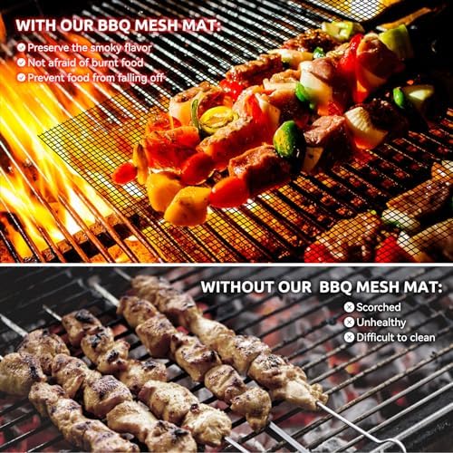 Dailyart Grill Mesh Mat Set of 5 Non-Stick Grill Mats for Outdoor Grill - Image 3