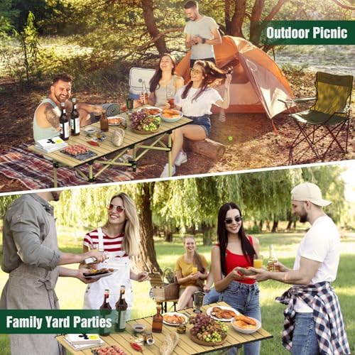 TeqHome Portable Camping Table, Camping Table Foldable with Carrying Bag, Ultralight Carbon Steel Beach Table Indoor Outdoor for Camping Picnic BBQ Beach Party Patio Fishing Carbon Steel - Image 7