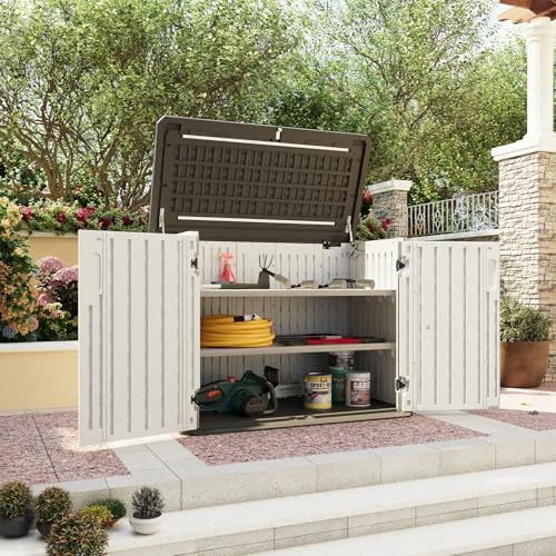 Aoxun Outdoor Storage Shed, 35 Cu.Ft Vertical Storage Sheds, White by Aoxun