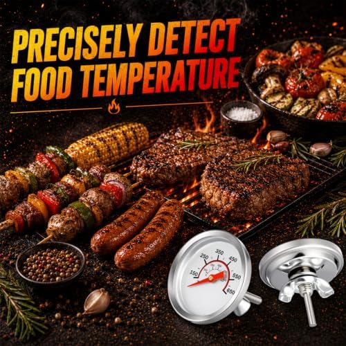 Frienda 3 Pack Charcoal Grill Thermometer Gauge for BBQ Smoker,Simple - Image 5