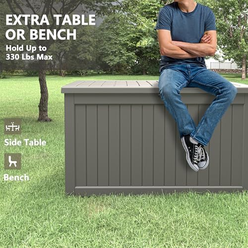 KAMABOKO 280 Gallon Outdoor Storage Box Waterproof Deck Box for Patio - Image 5